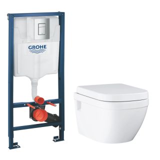 Промо-набор GROHE Euro: подвесной унитаз Euro с сиденьем и система инсталляции с панелью смыва (110703)