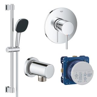 Промо-набор GROHE для душа: смеситель Atrio New однорычажный,  душевой гарнитур Vitalio Comfort 110,  подключение для душевого шланга Rainshower, Smartbox (140065)