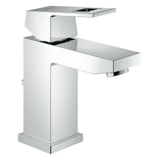 Смеситель для раковины GROHE Eurocube с донным клапаном и ограничением расхода воды, хром (2312700E)