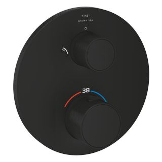 Термостат для душа GROHE Atrio Private Collection на 2 выхода со встроенным запорно-переключающим вентилем и рукоятками, черный (24396KF0)