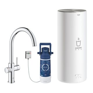 Смеситель для кухни GROHE Red Duo New с функцией кипячения воды (бойлер L-size в комплекте), хром (30079001)