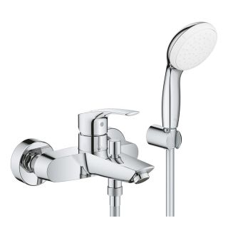 Смеситель однорычажный для ванны GROHE Eurosmart, с душевым гарнитуром, хром (33302003)
