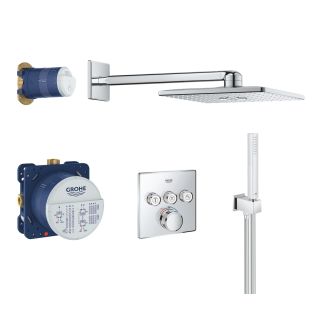 Душевая система GROHE Grohtherm SmartControl Perfect с душевым гарнитуром и верхним душем Rainshower SmartActive Cube 310, хром (34706000)