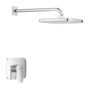Набор для душа GROHE Cubeo: смеситель для душа 1-рычажный с верхним душем Tempesta 250, хром (1053340000)