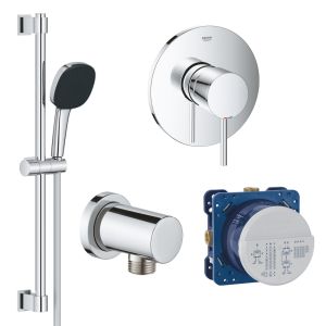 Промо-набор GROHE для душа: смеситель Atrio New однорычажный,  душевой гарнитур Vitalio Comfort 110,  подключение для душевого шланга Rainshower, Smartbox (140065)