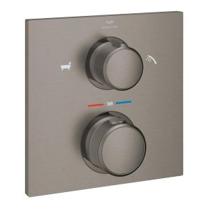 Термостат скрытого монтажа GROHE Allure для ванны с переключателем на 2 положения ручной душ/ванна, темный графит, матовый (19446AL2)