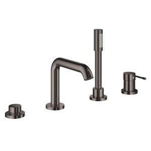 Смеситель однорычажный для ванны GROHE Essence New, на 4 отверстия, темный графит (19578A01)