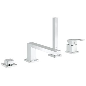 Смеситель для ванны GROHE Eurocube с душевым гарнитуром, монтаж на борт ванны, хром (19897001)