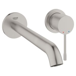 Внешняя панель смесителя для раковины GROHE Essence New на 2 отверстия, вынос 230 мм, суперсталь (19967DC1)