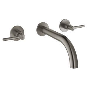 Смеситель GROHE Atrio New, двухвентильный, для раковины на 3 отверстия, настенный монтаж, темный графит матовый (20169AL3)