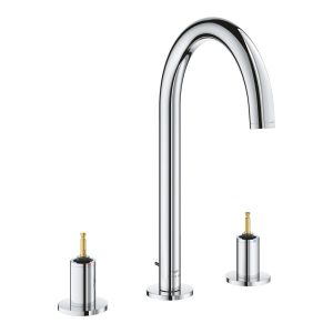 Смеситель для раковины на три отверстия GROHE Atrio Private Collection, монтаж на бортик, размер L, без рукояток, хром (20593000)