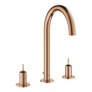 Смеситель для раковины на три отверстия GROHE Atrio Private Collection, монтаж на бортик, размер L, без рукояток, теплый закат (20593DA0)