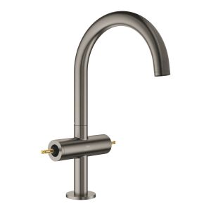 Смеситель для раковины GROHE Atrio Private Collection, на 1 отверстие, размер L, без рукояток, темный графит матовый (21134AL0)