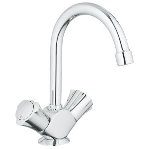 Смеситель для раковины GROHE Costa L с донным клапаном и высоким С-изливом, хром (21375001)