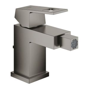 Смеситель для биде GROHE Eurocube, со сливным гарнитуром, темный графит матовый (23138AL0)