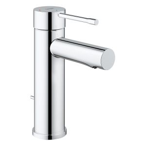 Смеситель для раковины GROHE Essence+ с донным клапаном и низким изливом, хром (23379001)