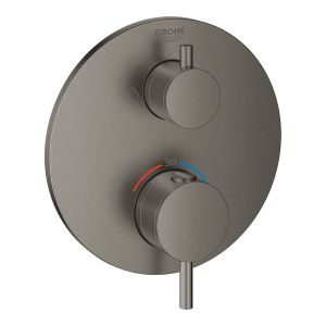 Внешняя часть термостата для душа GROHE Atrio с переключателем на 2 положения, темный графит матовый (24135AL3)