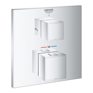 Внешняя панель термостата для душа GROHE Grohtherm Cube с переключателем на 2 положения верхний/ручной душ, хром (24154000)