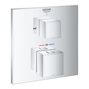 Внешняя панель термостата для душа GROHE Grohtherm Cube с переключателем на 2 положения верхний/ручной душ, хром (24155000)