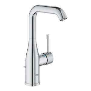 Смеситель однорычажный для раковины GROHE Essence, размер L, 1/2″, крафтовый декор, хром (24174PF1)