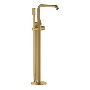 Смеситель однорычажный GROHE Essence для ванны 1/2″, напольный монтаж, крафтовый декор, холодный рассвет матовый (25248GF1)