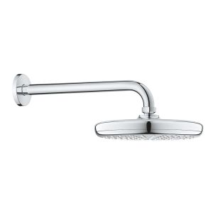 Верхний душ GROHE Tempesta 210 с душевым кронштейном 286 мм, расход 9,5 л/мин, хром (26412000)