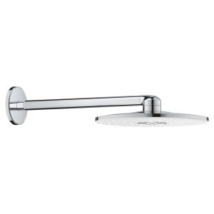 Верхний душ GROHE Rainshower 310 SmartActive с душевым кронштейном 430 мм, 2 режима струи, белая луна (26475LS0)
