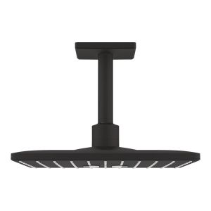 Верхний душ GROHE Rainshower SmartActive Cube с душевым кронштейном 142 мм, фантомный черный (26481KF0)