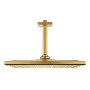 Верхний душ GROHE Rainshower Mono 310 Cube, с потолочным душевым кронштейном 142 мм, 1 режим струи, холодный рассвет матовый (26566GN0)