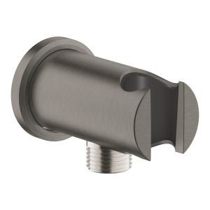 Подключение для душевого шланга GROHE Rainshower, круглая розетка, с держателем ручного душа, темный графит матовый (26658AL0)