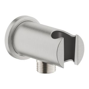 Подключение для душевого шланга GROHE Rainshower, круглая розетка, с держателем ручного душа, суперсталь (26658DC0)