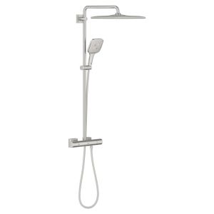 Душевая система с термостатом GROHE Rainshower SmartActive 310 Cube, для настенного монтажа, суперсталь (26837DC0)