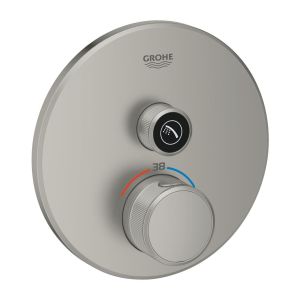Термостат скрытого монтажа GROHE Grohtherm SmartControl для душа с переключателем на 1 положение, сатиновая сталь (29118MS0)