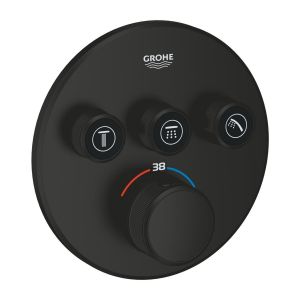 Термостат GROHE Grohtherm SmartControl для встраиваемого монтажа на 3 выхода, матовый черный (291212430)