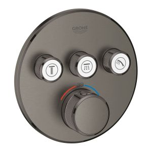 Внешняя часть термостата для ванны/душа GROHE Grohtherm SmartControl с держателем для руч.душа, темный графит (29121AL0)