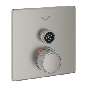 Термостат скрытого монтажа GROHE Grohtherm SmartControl  для душа с переключателем на 1 положение, сатиновая сталь (29123MS0)