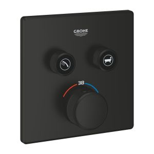 Термостат для встраиваемого монтажа GROHE Grohtherm SmartControl на 2 выхода, матовый черный (291242430)