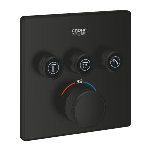Термостат для встраиваемого монтажа GROHE Grohtherm SmartControl на 3 выхода, матовый черный (291262430)