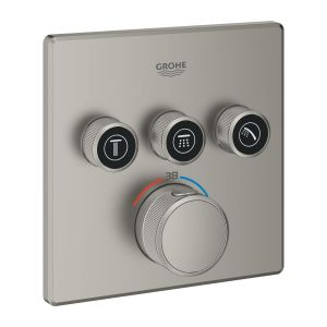 Термостат GROHE Grohtherm SmartControl скрытого монтажа на 3 выхода, сатиновая сталь (29126MS0)