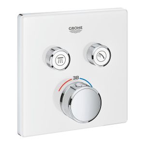 Внешняя часть термостатического смесителя GROHE Grohtherm SmartControl на 2 выхода, белая луна (29156LS0)