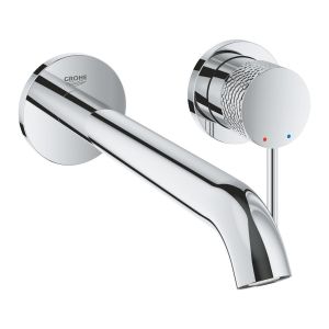 Смеситель для раковины GROHE Essence с двумя отверстиями, размер L, крафтовый декор, хром (29193PF1)