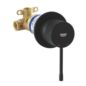 Смеситель однорычажный GROHE Essence 1/2″ для душа, фантомный черный (29197KF0)