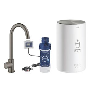 Вентиль для кухни GROHE Red Mono с функцией кипячения воды (бойлер M-size в комплекте), темный графит матовый (30085AL1)