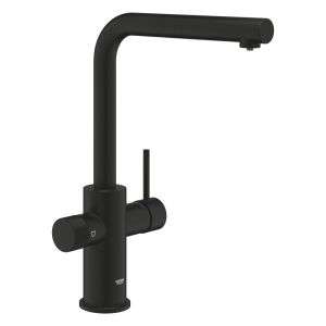 Смеситель для кухни GROHE Blue Pure Minta с выдвижным изливом и возможностью подключения фильтра, фантомный чёрный (30590KF0)