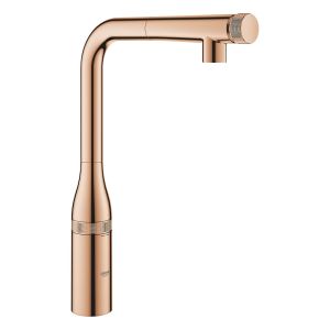 Смеситель для кухни GROHE Essence SmartControl, с выдвижным L-образным изливом, теплый закат глянец (31615DA0)