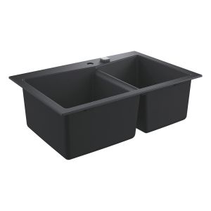 Мойка GROHE K700 с 2 чашами, 838 x 559 мм,черный гранит (31657AP0)