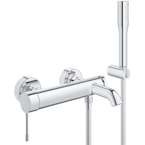 Смеситель для ванны GROHE Essence+ с душевым гарнитуром, хром (33628001)
