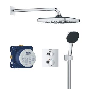 Набор для душа GROHE Precision: термостат на 2 выхода с перк. верхний/ручной душ, SmartBox, верхний душ, шланг, ручной душ, хром (34882000)