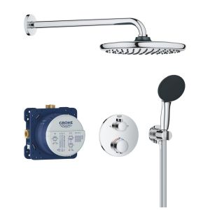 Набор для душа GROHE Precision: термостат на 2 выхода с перк. верхний/ручной душ, SmartBox, верхний душ, шланг, ручной душ, хром (34883000)