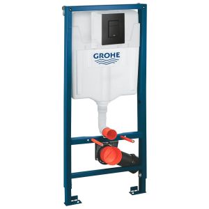 Инсталляция для подвесного унитаза GROHE Solido с накладной панелью Skate, черный матовый (38811KF0)